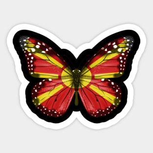 Macedonian Flag  Butterfly - Gift for Macedonian From Macedonia Sticker